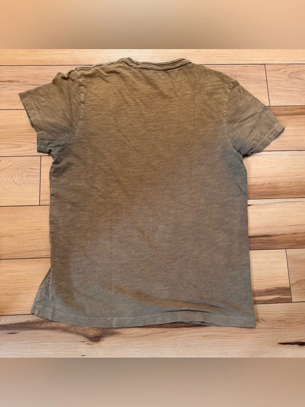 True Religion Men's Olive Green Distressed Spellout Tee